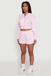 Womens Iris Fleece Zip Front Hoodie, Pink, Size S