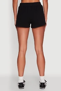 Iris High Waisted Varsity Stripe Fleece Shorts