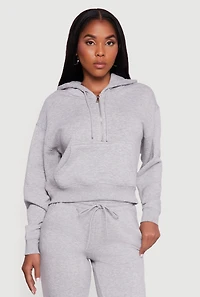 Fleece Lined Kangaroo Pocket Hooded Sweatshirt