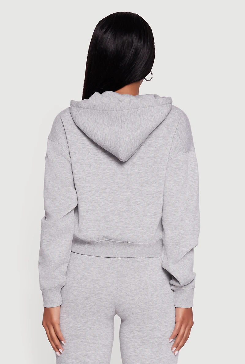 Fleece Lined Kangaroo Pocket Hooded Sweatshirt