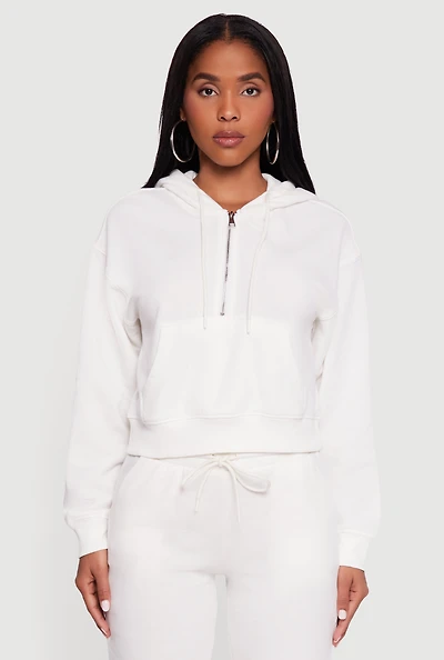 Fleece Lined Kangaroo Pocket Hooded Sweatshirt