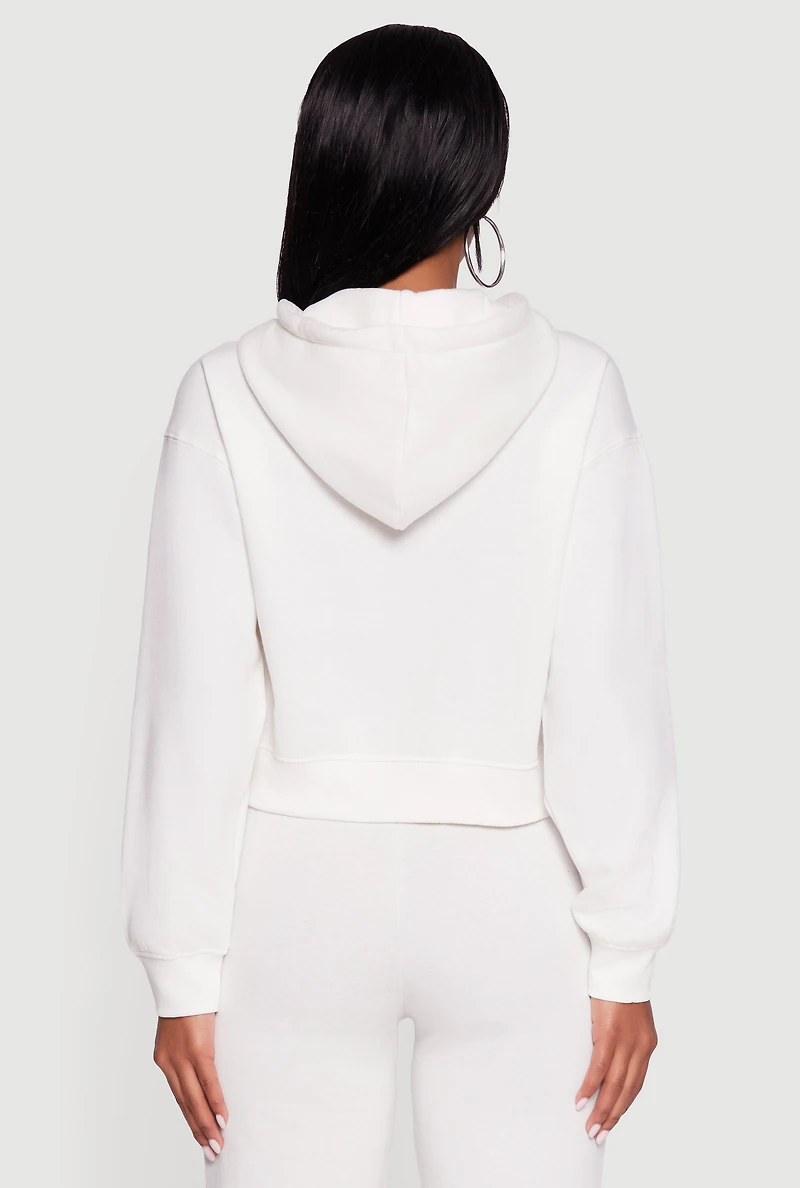 Womens Fleece Lined Hooded Sweatshirt with Kangaroo Pocket,