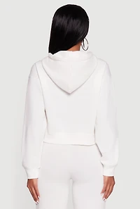 Womens Fleece Lined Hooded Sweatshirt with Kangaroo Pocket,