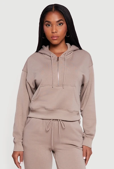 Womens Fleece Lined Hooded Sweatshirt with Kangaroo Pocket,