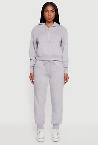 Womens High Waisted Fleece Lined Drawstring Joggers, M