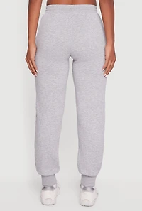 High Waisted Fleece Lined Drawstring Joggers