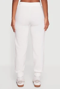 High Waisted Fleece Lined Drawstring Joggers