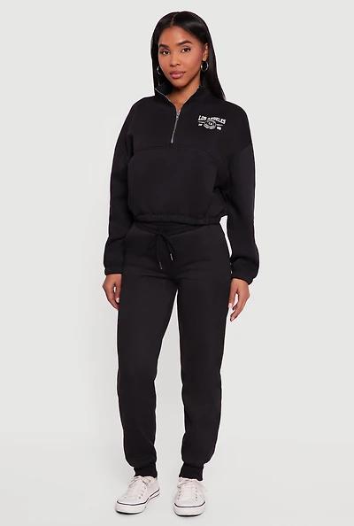 Trendy Drawstring Waist Fleece Lined Joggers