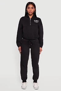 Trendy Drawstring Waist Fleece Lined Joggers