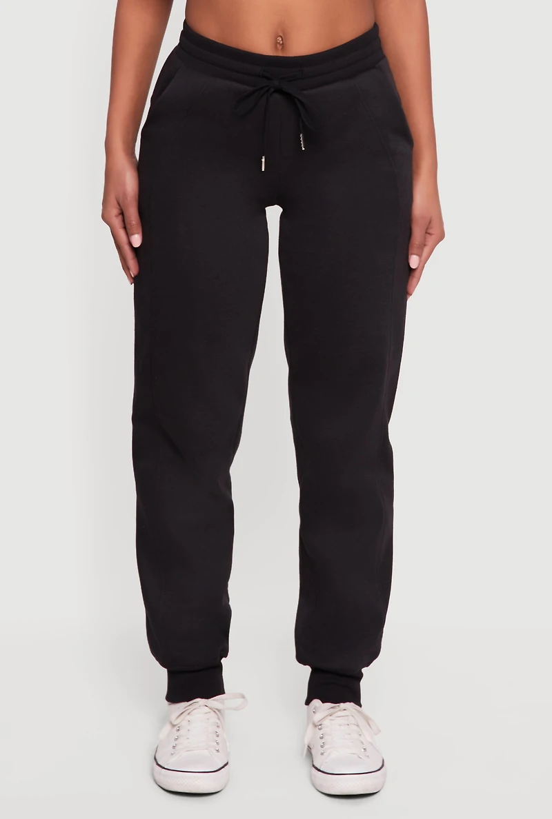 Trendy Drawstring Waist Fleece Lined Joggers