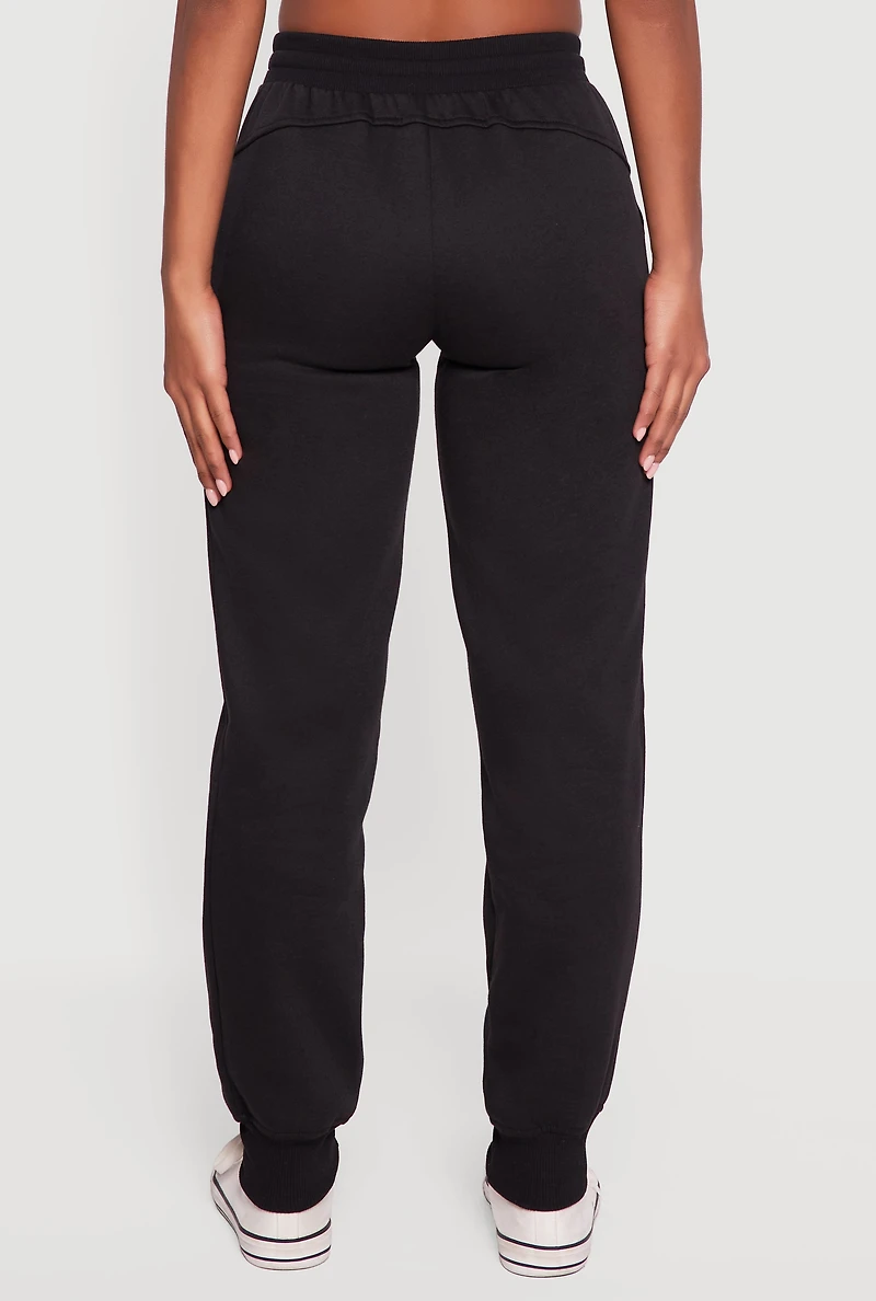 Trendy Drawstring Waist Fleece Lined Joggers