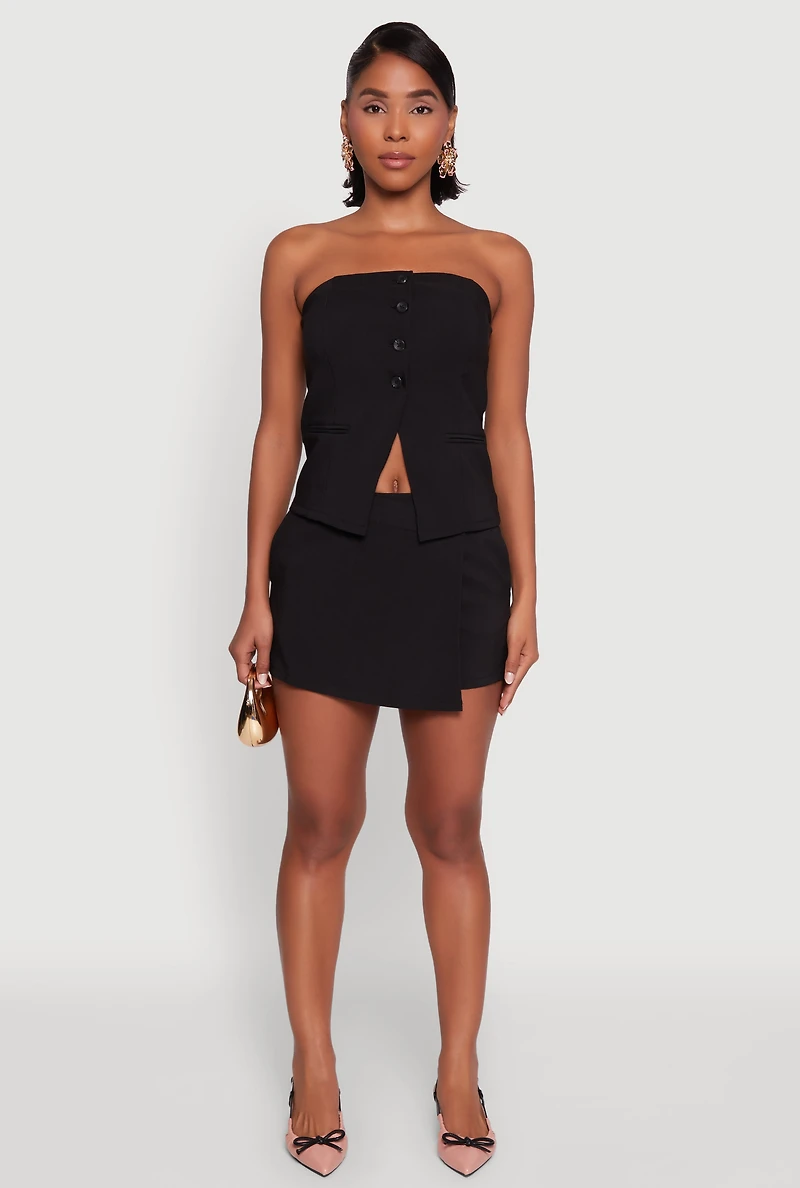 Haute Monde Strapless Blazer Corset Top