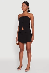 Womens Haute Monde Strapless Blazer Corset Top, Black, Size M