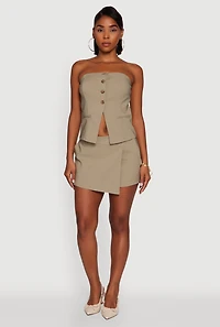 Womens Haute Monde Strapless Blazer Corset Top, Green,