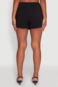 Womens Haute Monde Faux Wrap Asymmetrical Skort, Black, Size S