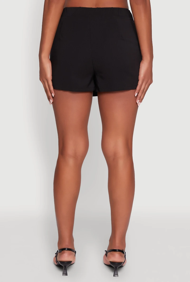 Womens Haute Monde Faux Wrap Asymmetrical Skort, S