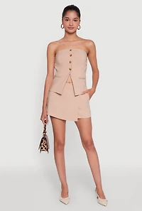 Haute Monde Faux Wrap Asymmetrical Skort