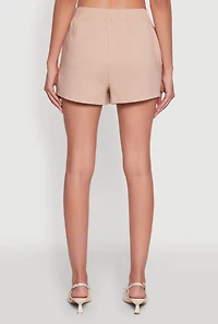 Womens Haute Monde Faux Wrap Asymmetrical Skort, Khaki, Size L