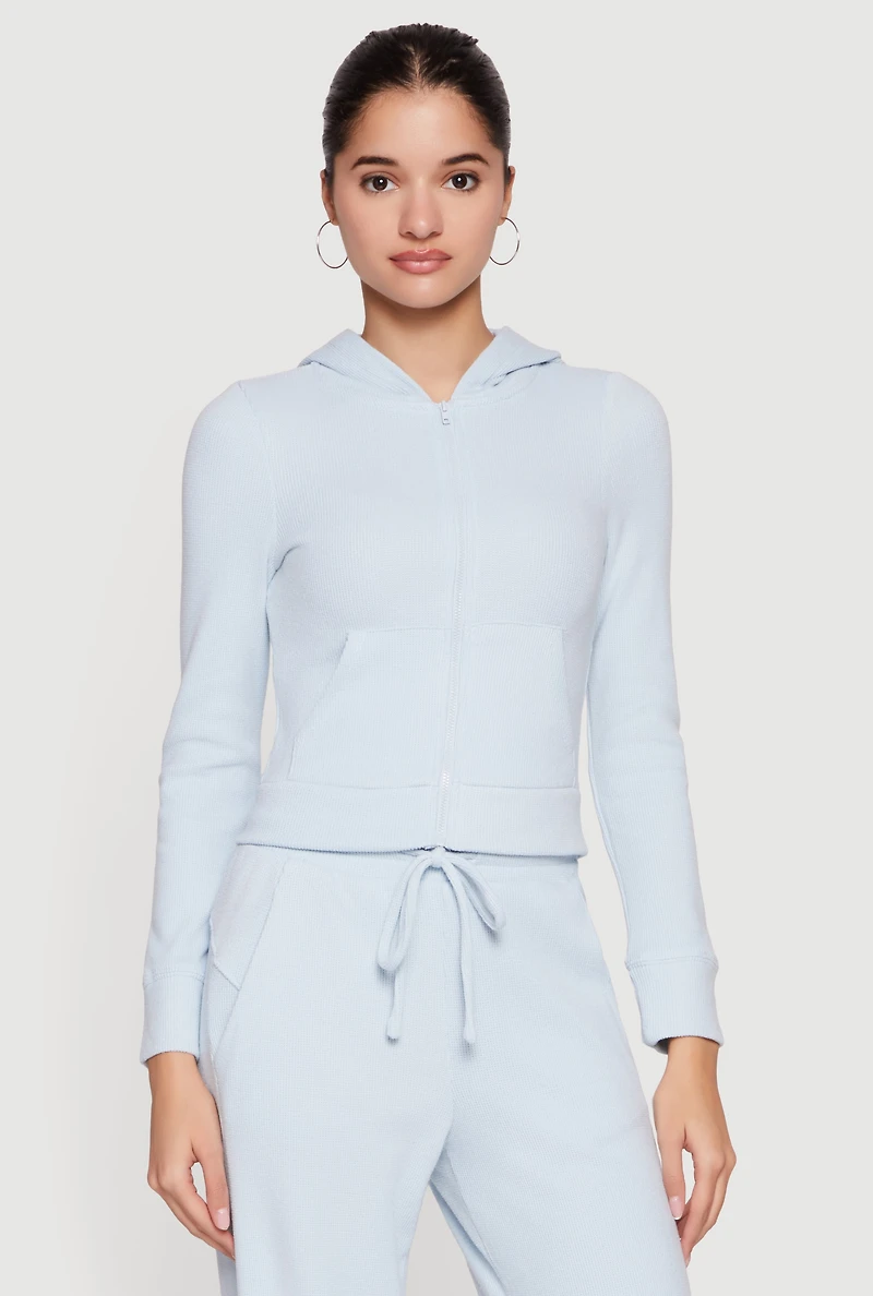 Long Sleeve Zip Front Hooded Sweatshirt