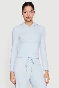 Long Sleeve Zip Front Hooded Sweatshirt