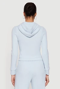 Long Sleeve Zip Front Hooded Sweatshirt
