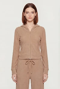 Long Sleeve Zip Front Hooded Sweatshirt