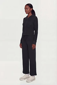 Waffle Knit Drawstring Waist Pants