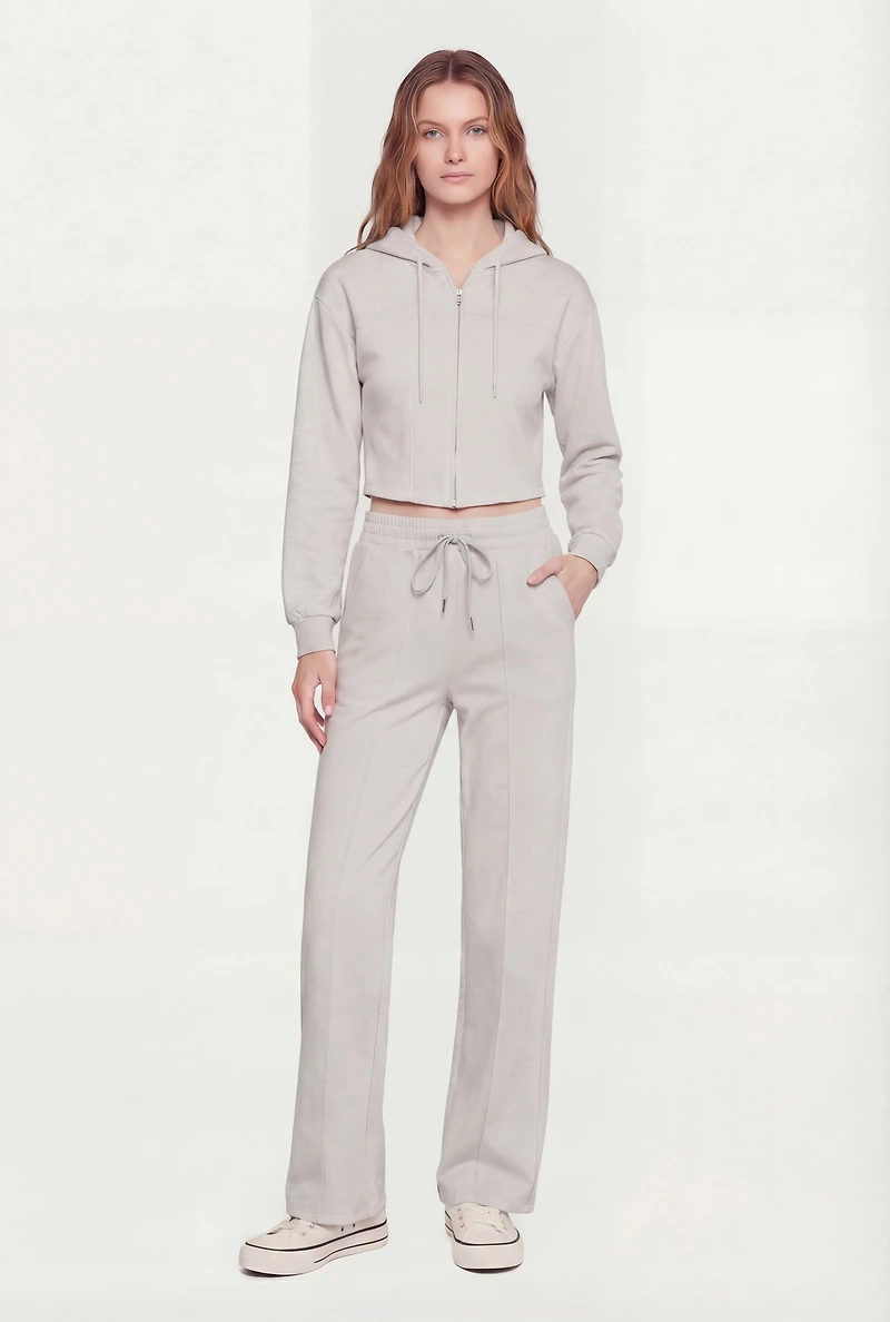 Scuba Pintuck Drawstring Waist Sweatpants