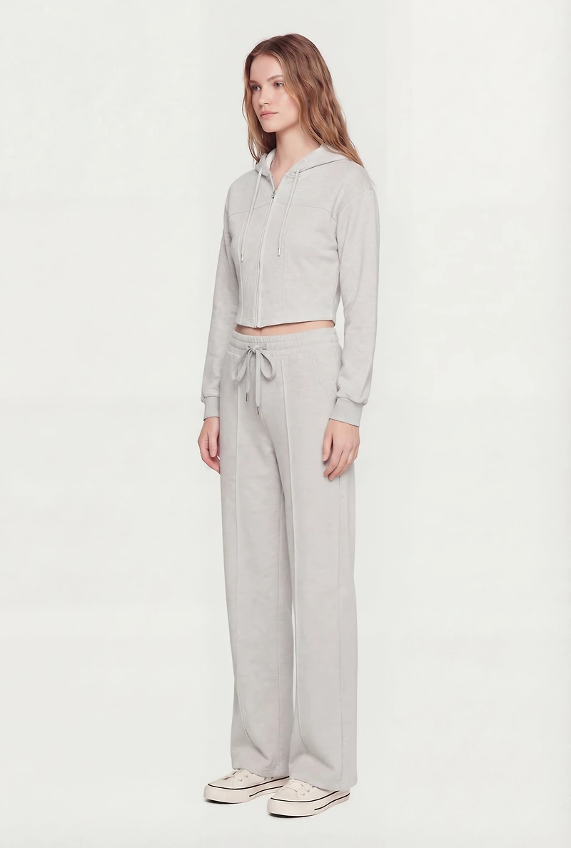 Scuba Pintuck Drawstring Waist Sweatpants