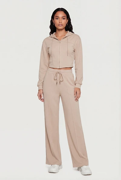 Scuba Pintuck Drawstring Waist Sweatpants