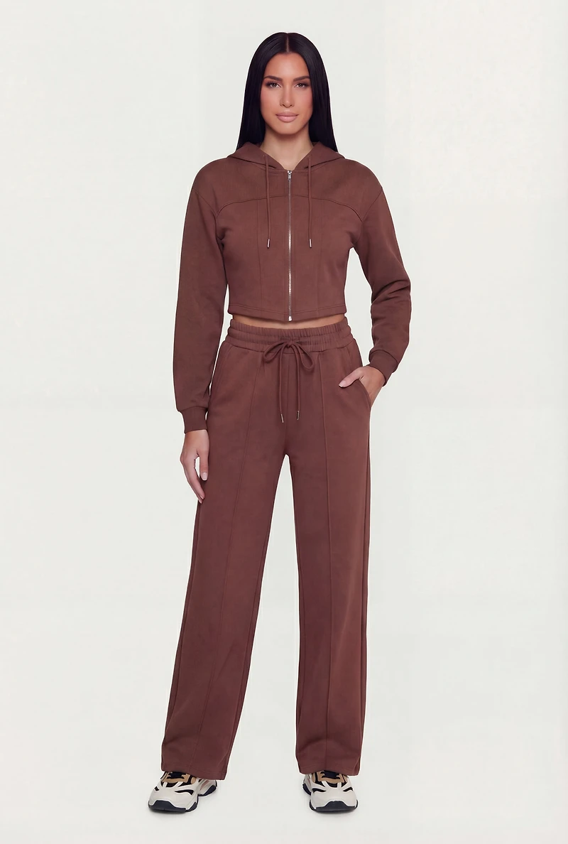 Scuba Pintuck Drawstring Waist Sweatpants
