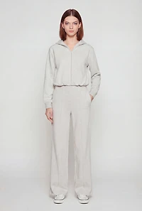 High Waisted Pintuck Detail Straight Leg Pants