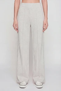 High Waisted Pintuck Detail Straight Leg Pants