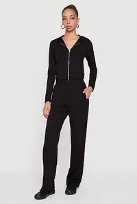 Scuba Zip Front Cropped Hoodie