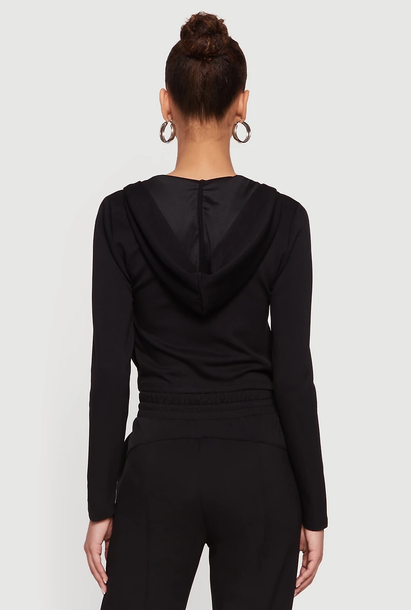 Scuba Zip Front Cropped Hoodie