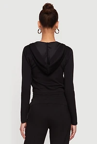 Scuba Zip Front Cropped Hoodie