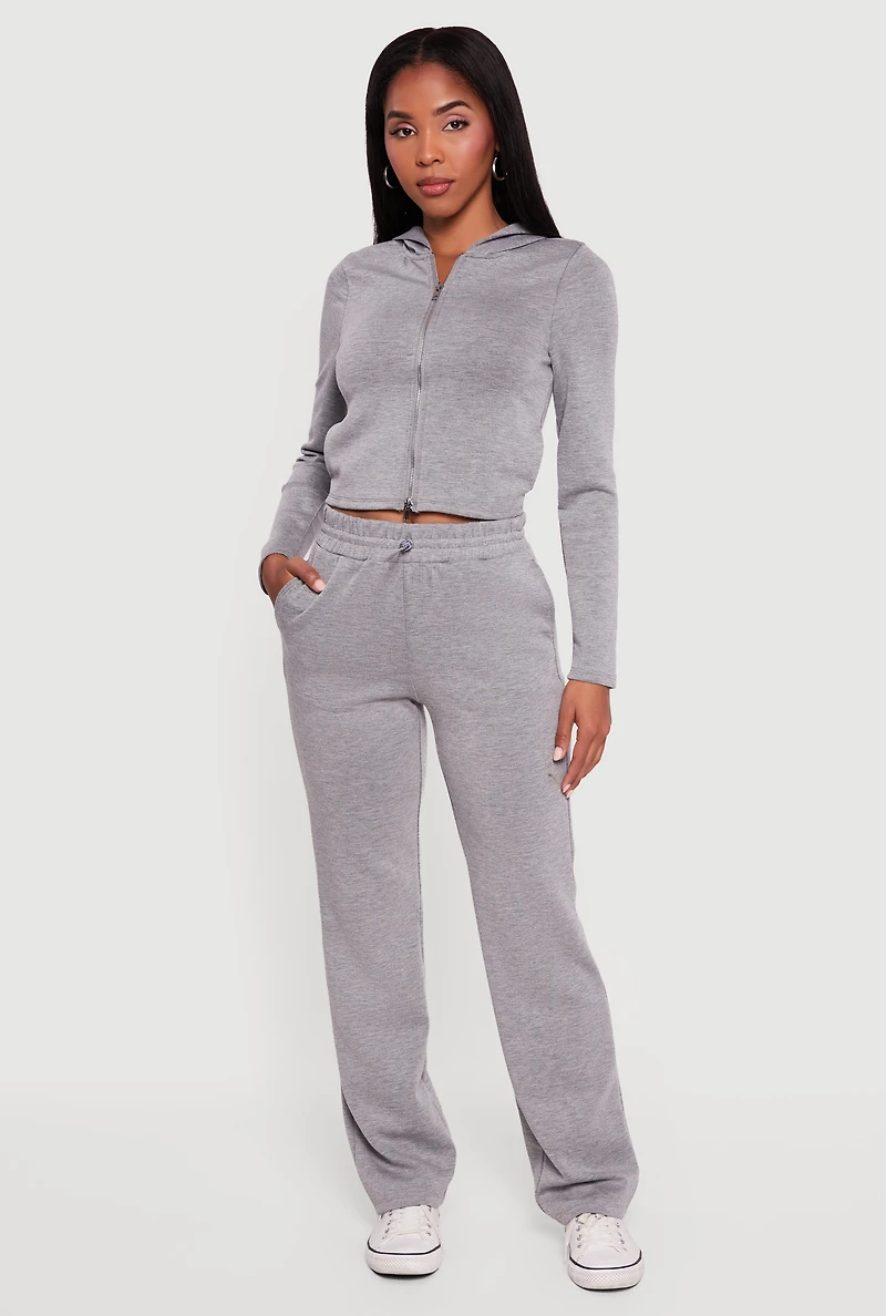 Scuba Zip Front Cropped Hoodie