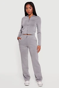 Scuba Zip Front Cropped Hoodie