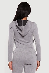 Scuba Zip Front Cropped Hoodie