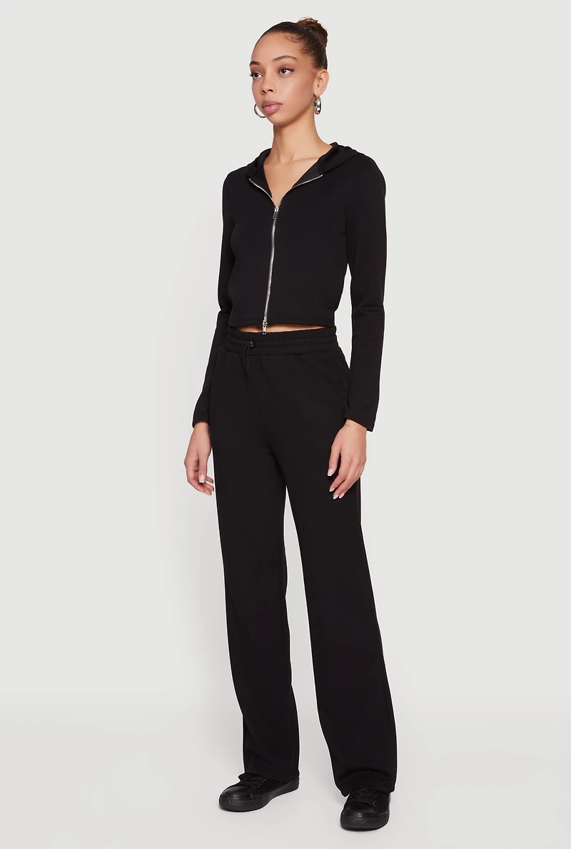 Straight Leg Scuba Casual Pants