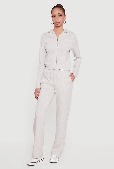 Straight Leg Scuba Casual Pants