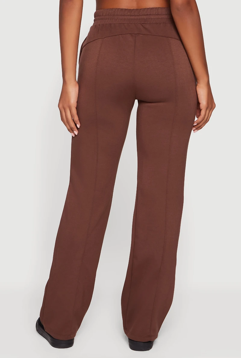 Straight Leg Scuba Casual Pants