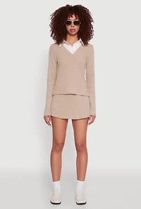 Brushed Rib Knit Skort