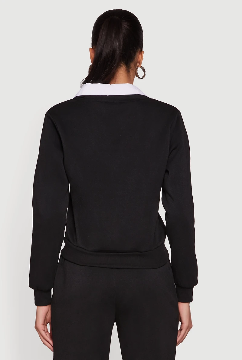 Color Block Layered Look Sweatshirt
