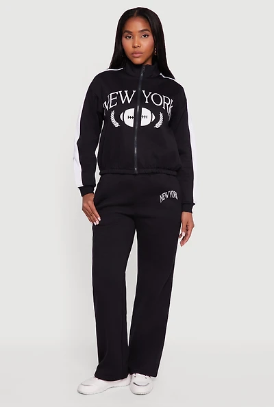 Womens High Waisted Destination Graphic Sweatpants,