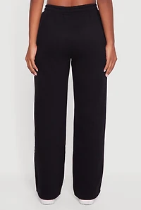 Womens High Waisted Destination Graphic Sweatpants, Black, Size M
