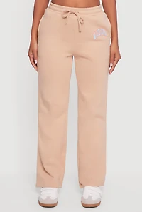 Womens High Waisted Destination Graphic Sweatpants,