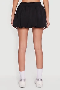Fleece Lined Drawstring Waist Bubble Skort
