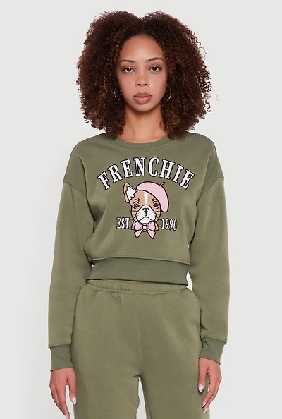 Womens Graphic Print Fleece Lined Pullover Sweatshirt,