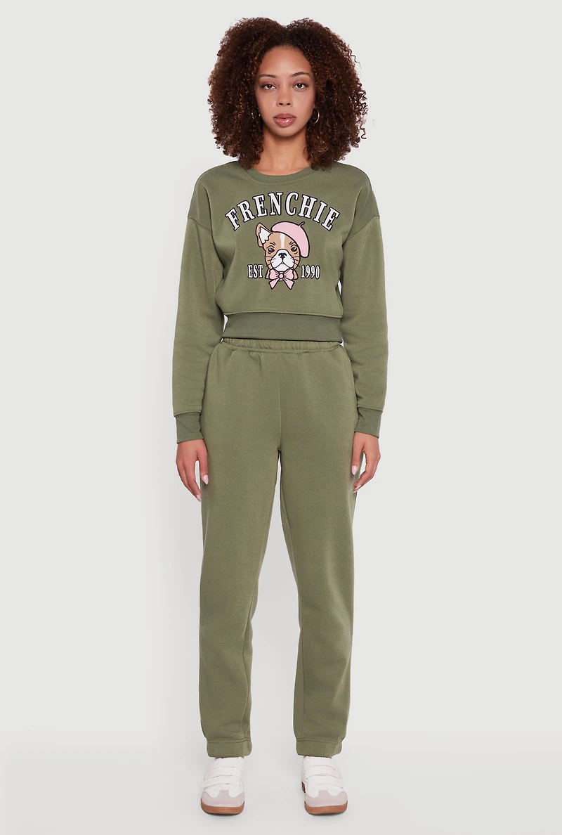 Womens Graphic Print Fleece Lined Pullover Sweatshirt,